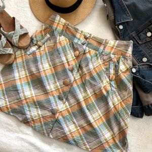 Fossil Plaid Mini Skirt
